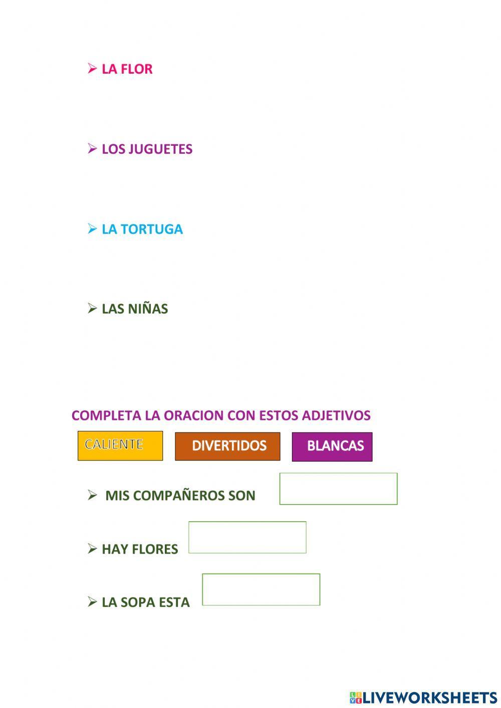 Sustantivos y adjetivos