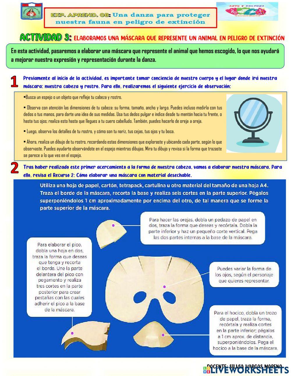 Elaboramos una máscara que represente un animal en peligro de extinción