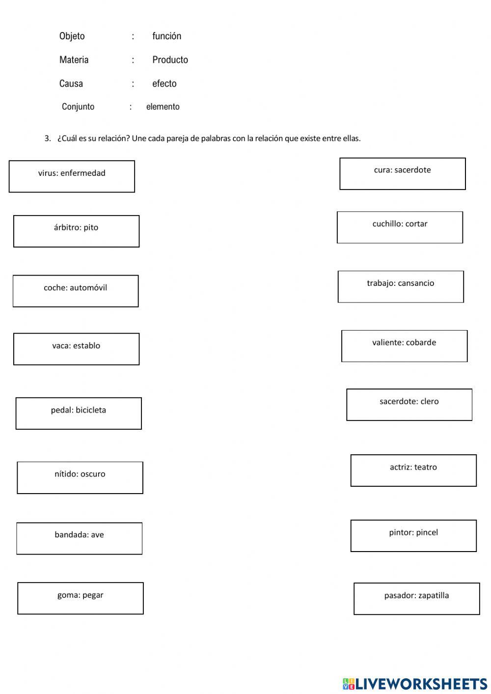 Práctica de analogías