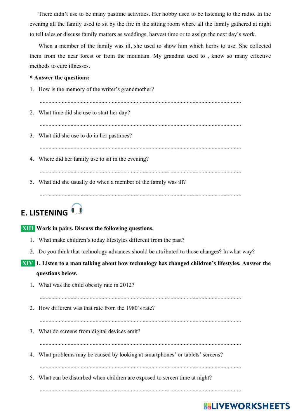 English 9 big4 unit 4 reading, listening and writing