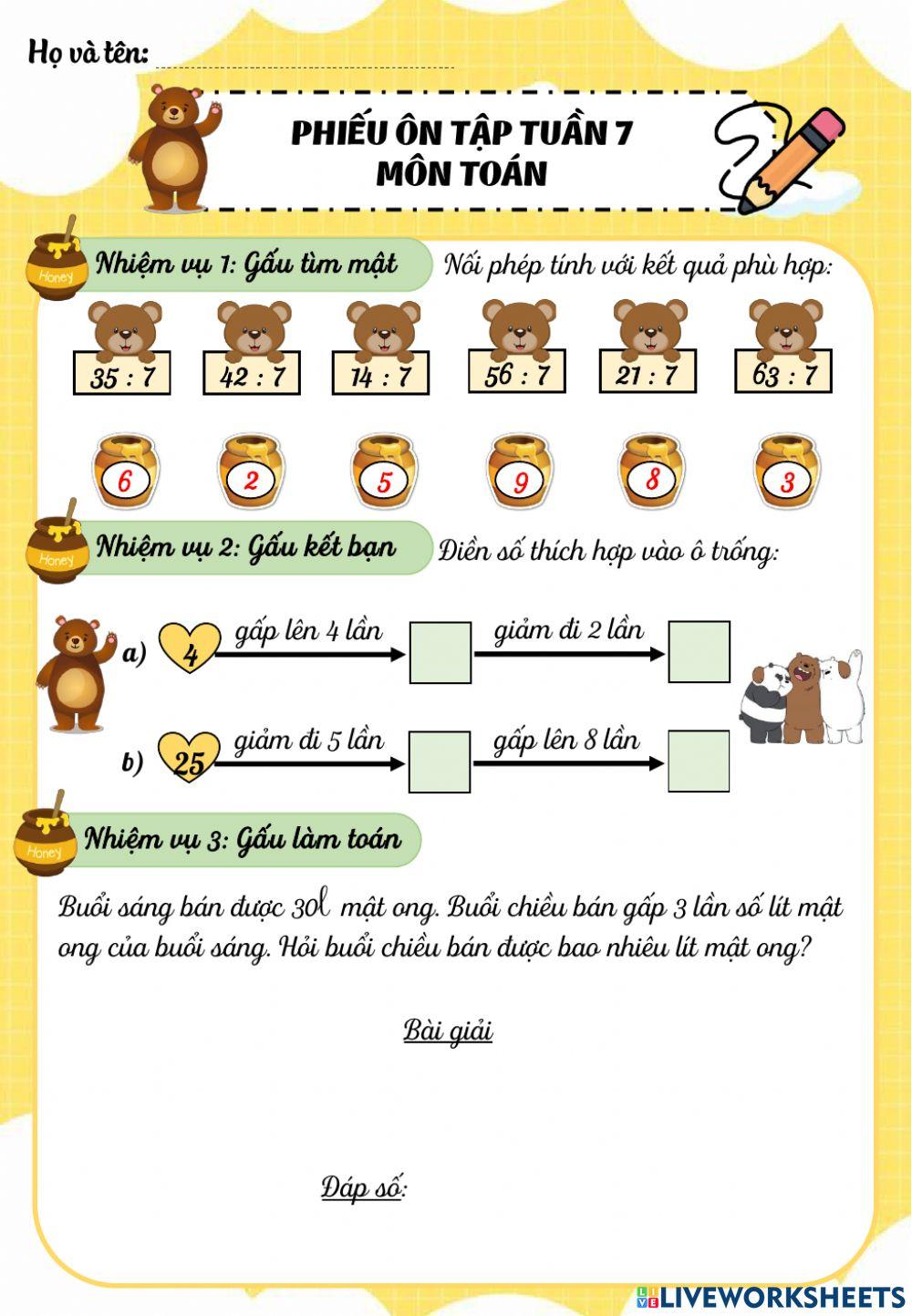 PBT cuối tuần 7 - lớp 3