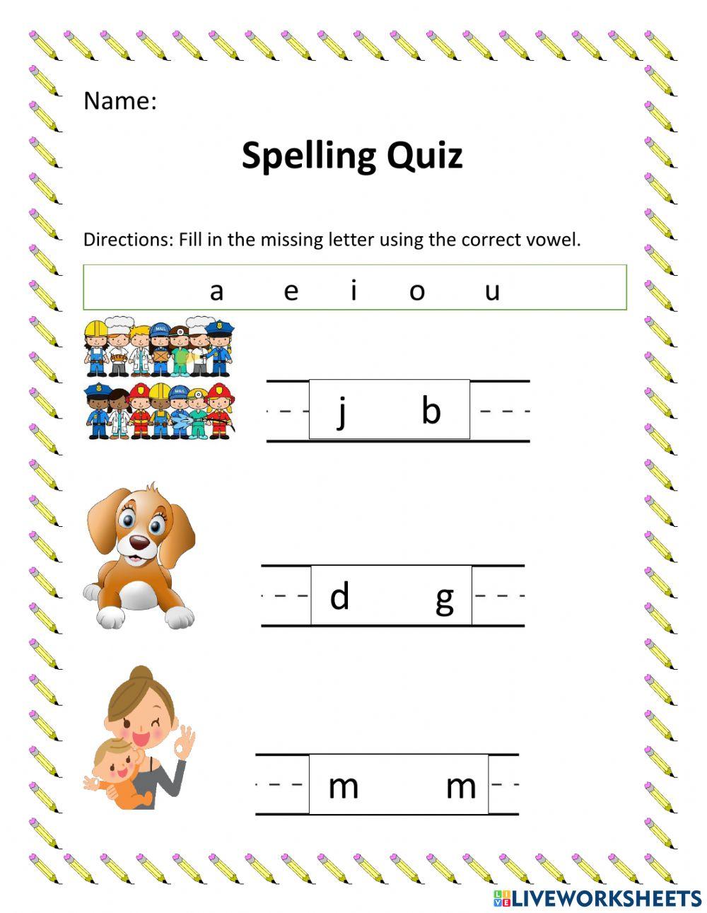 Spelling Week 4 Quiz