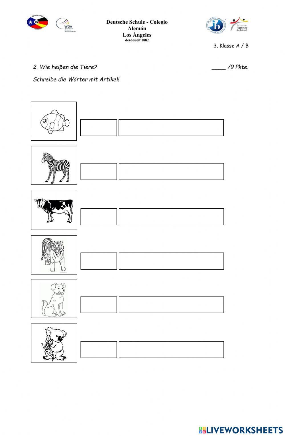 Tiere auf dem Bauernhof