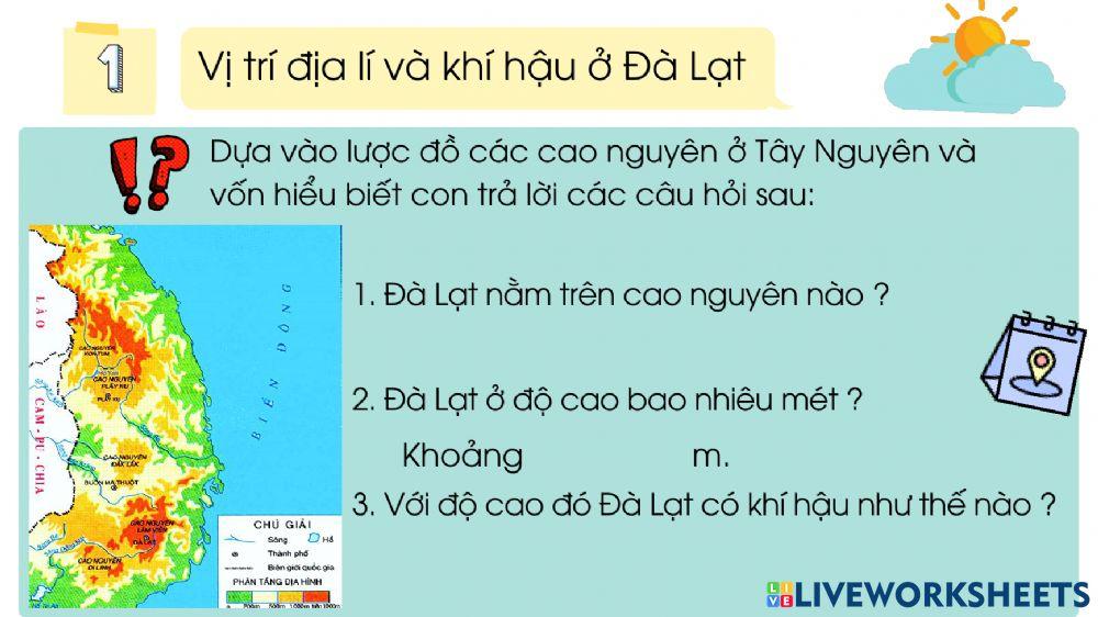 Địa lí tuần 10-Thành phố Đà Lạt