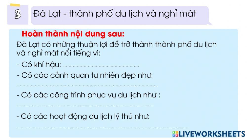 Địa lí tuần 10-Thành phố Đà Lạt