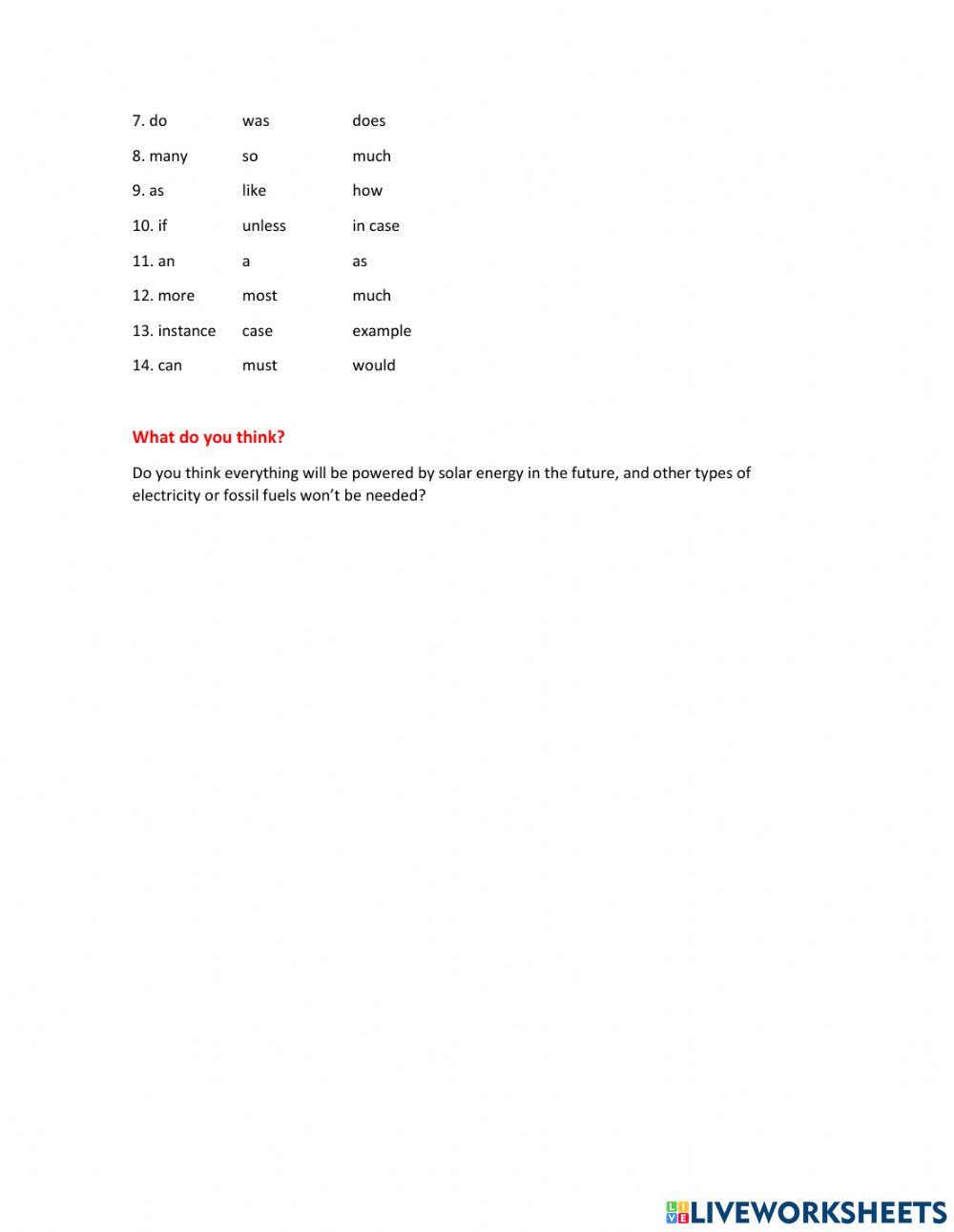 Unit 3 Reading 2 Solar Power