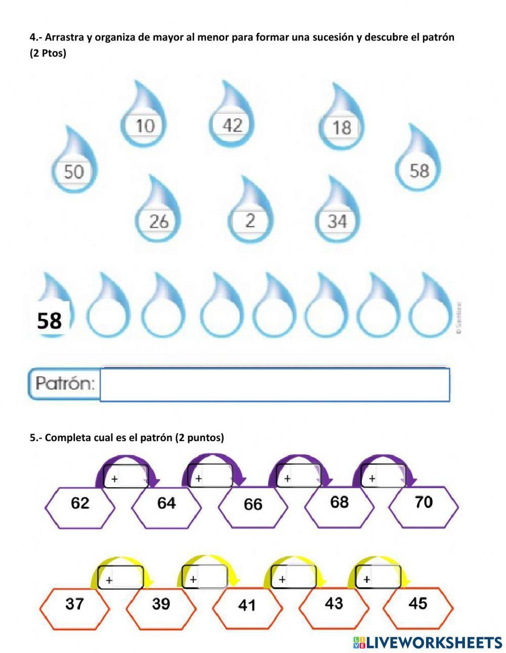 Patrones de suma y resta