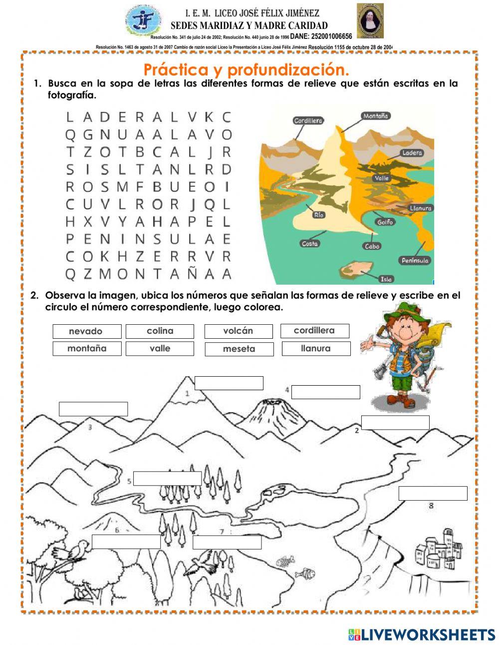 El relieve y sus formas