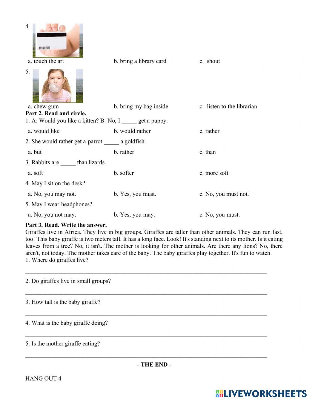 Progress Test - Grade 4 - Term 1