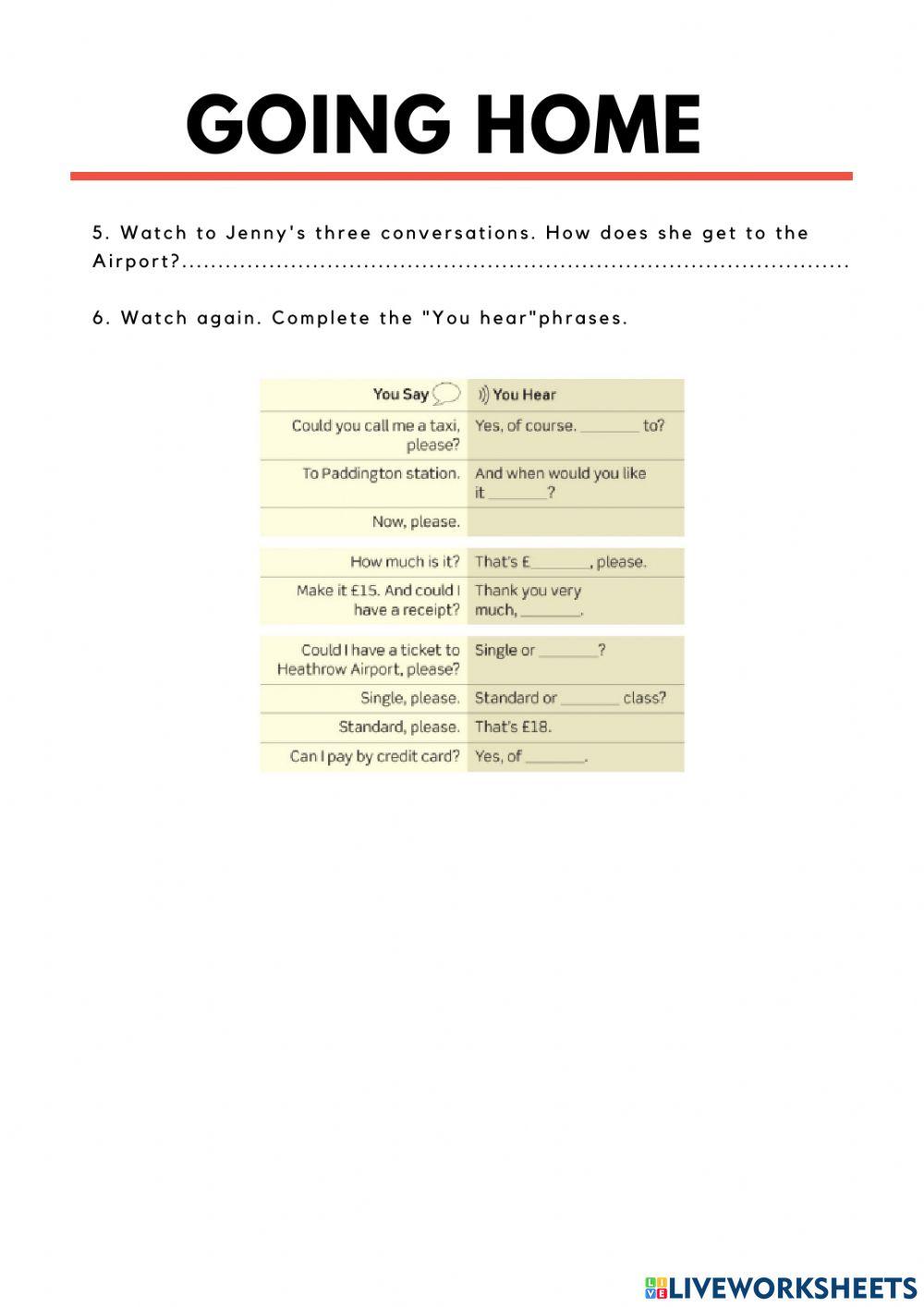 Practical English Going home