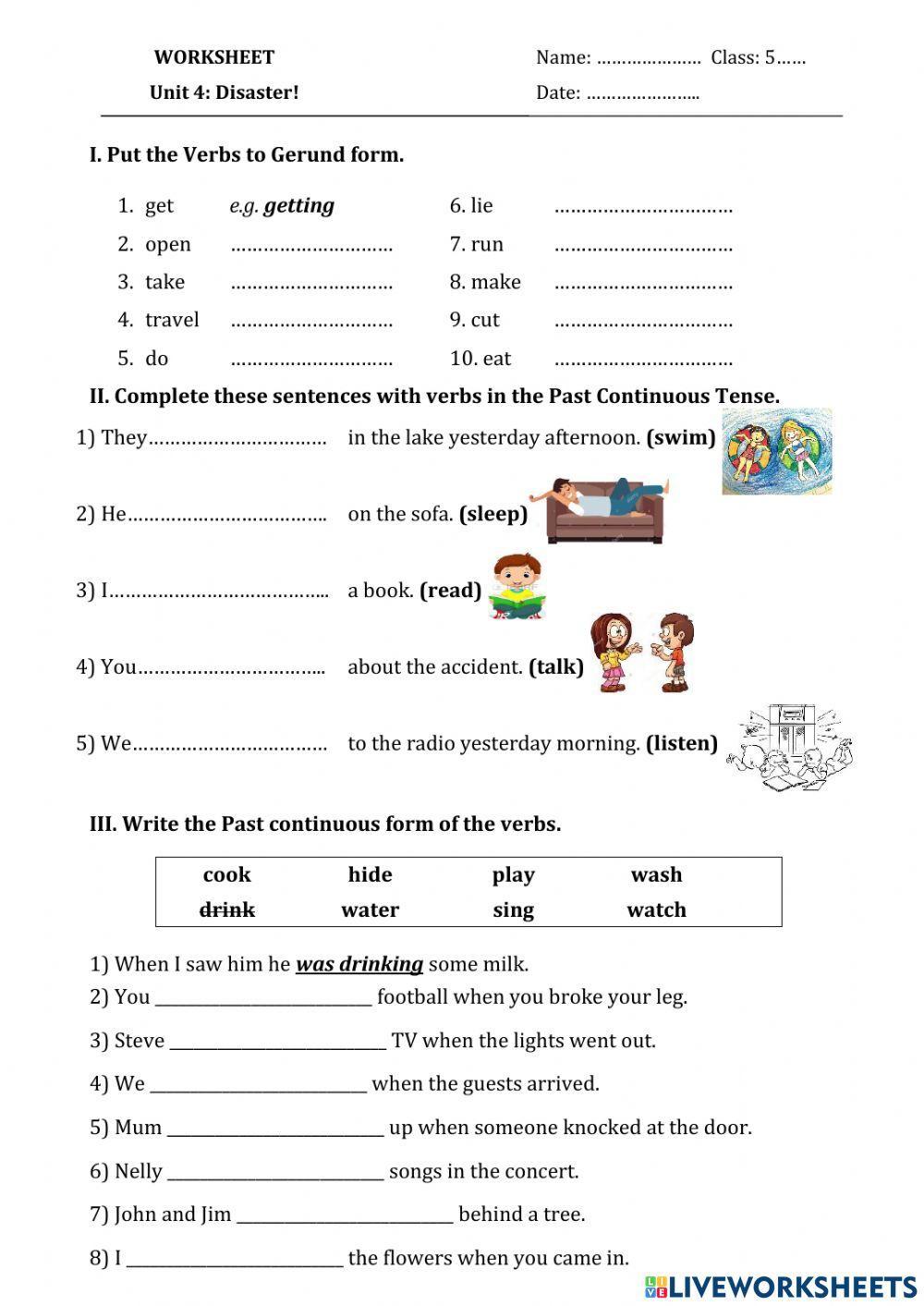 Past continuous tense