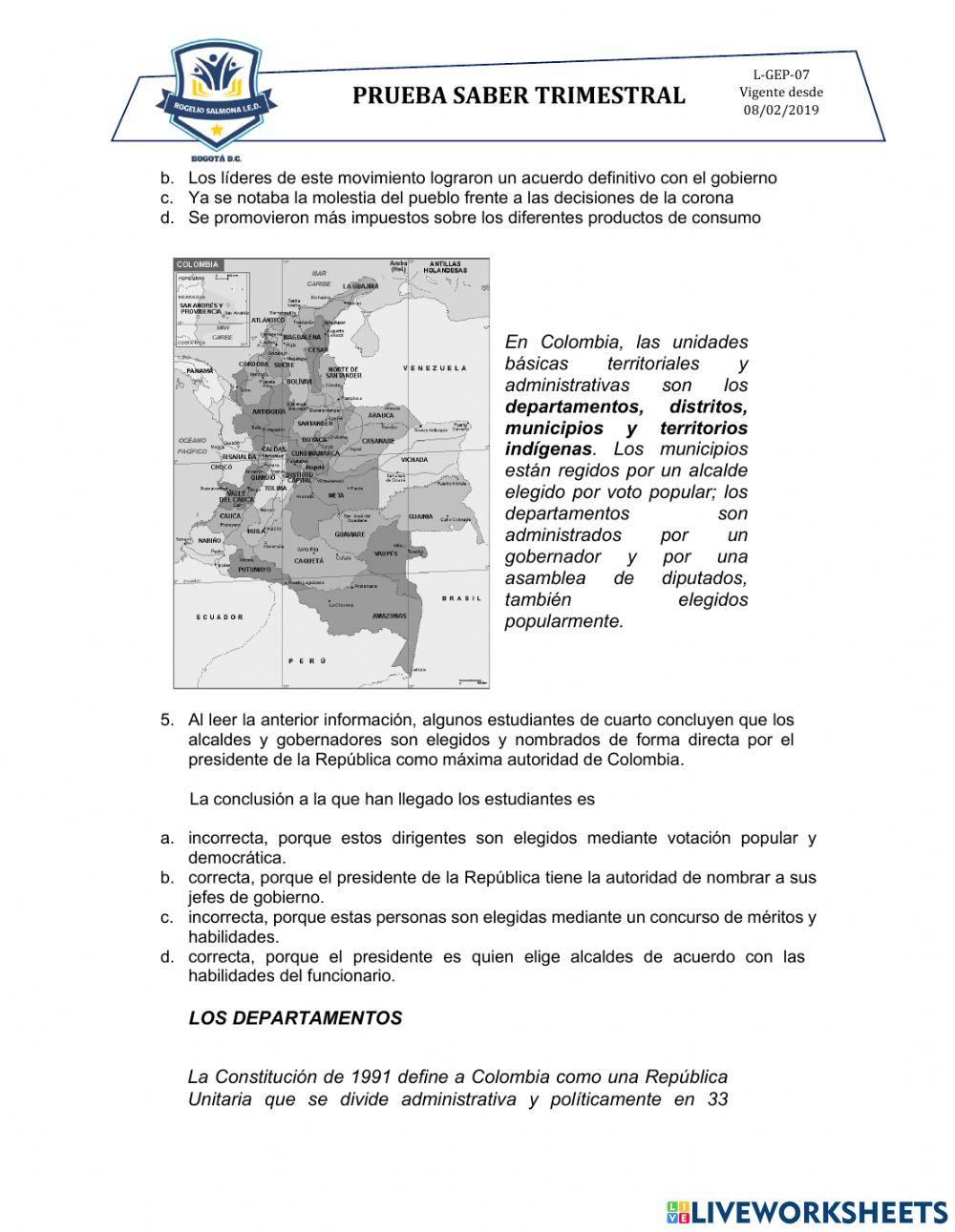Evaluación trimestral Sociales
