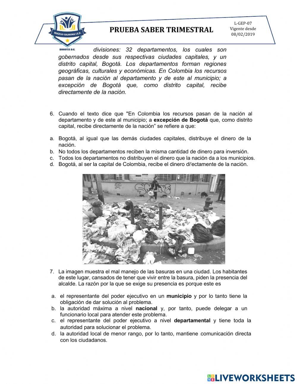 Evaluación trimestral Sociales