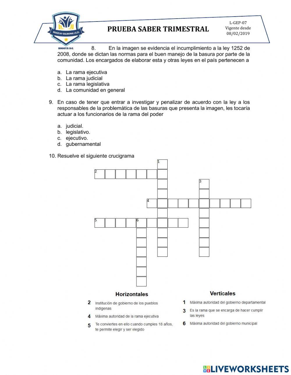 Evaluación trimestral Sociales