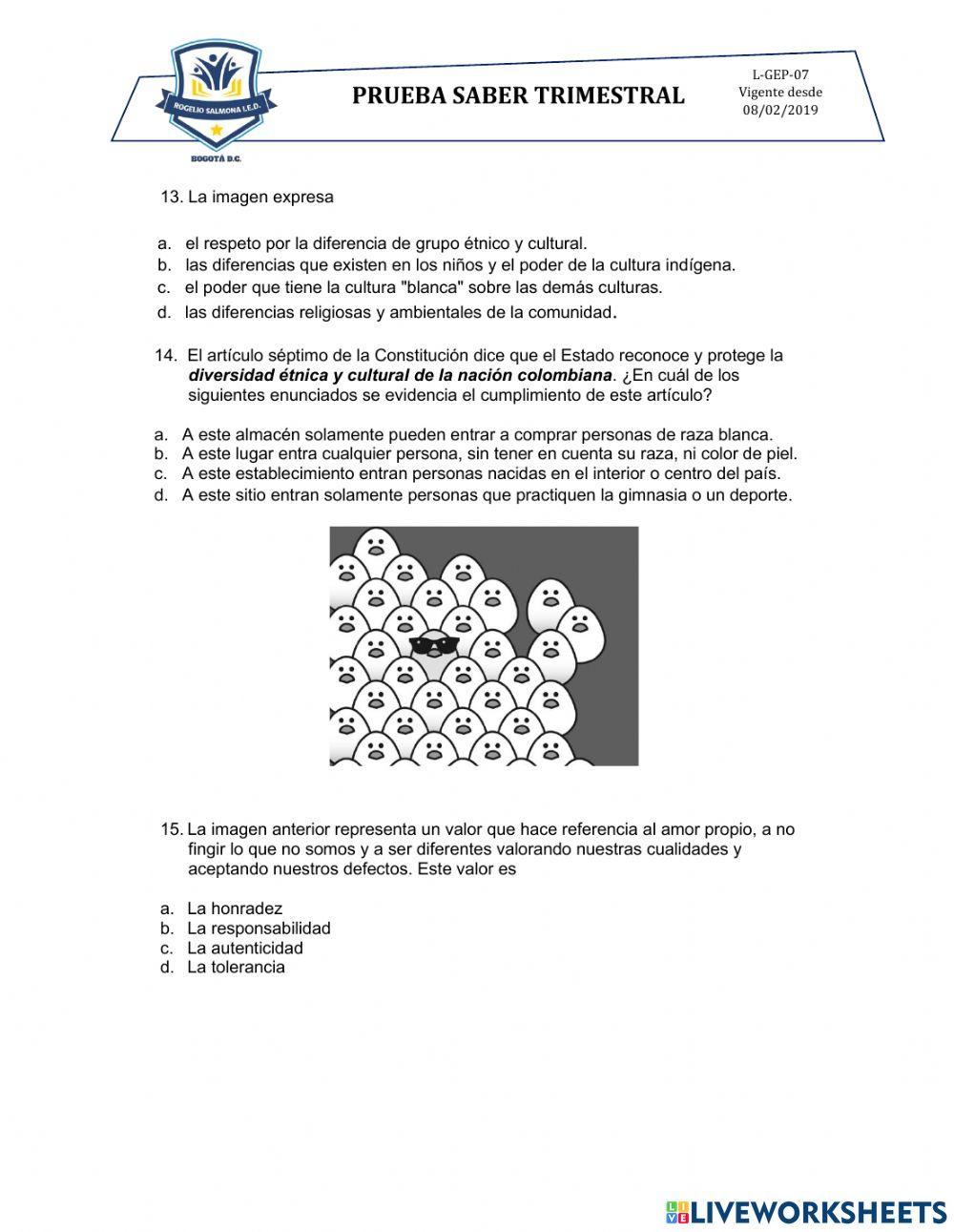 Evaluación trimestral Sociales