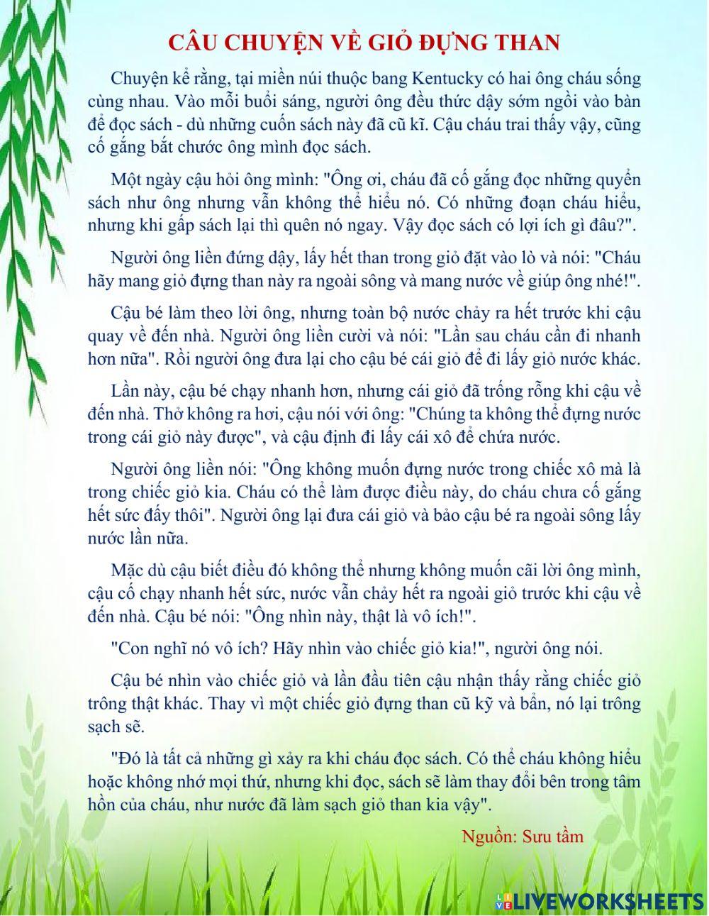 Câu chuyện về giỏ đựng than