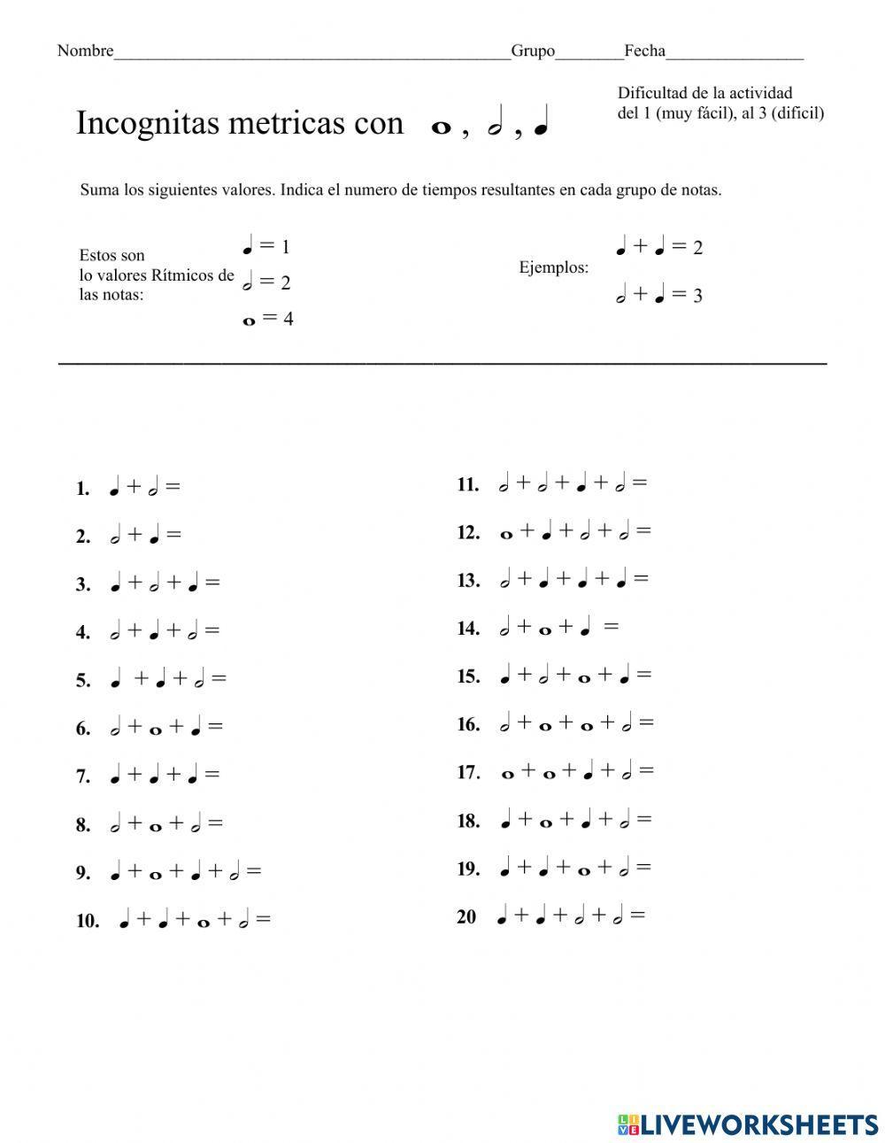 Incógnitas métricas 1