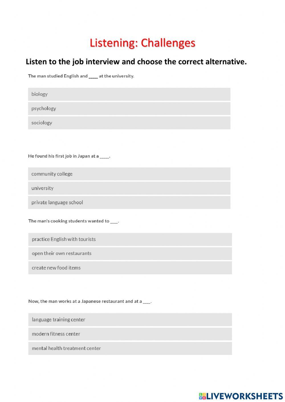Listening Comprehension