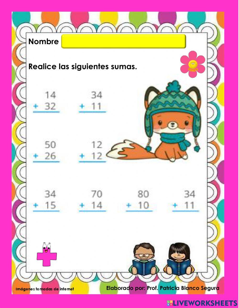 Sumas verticales sin llevar