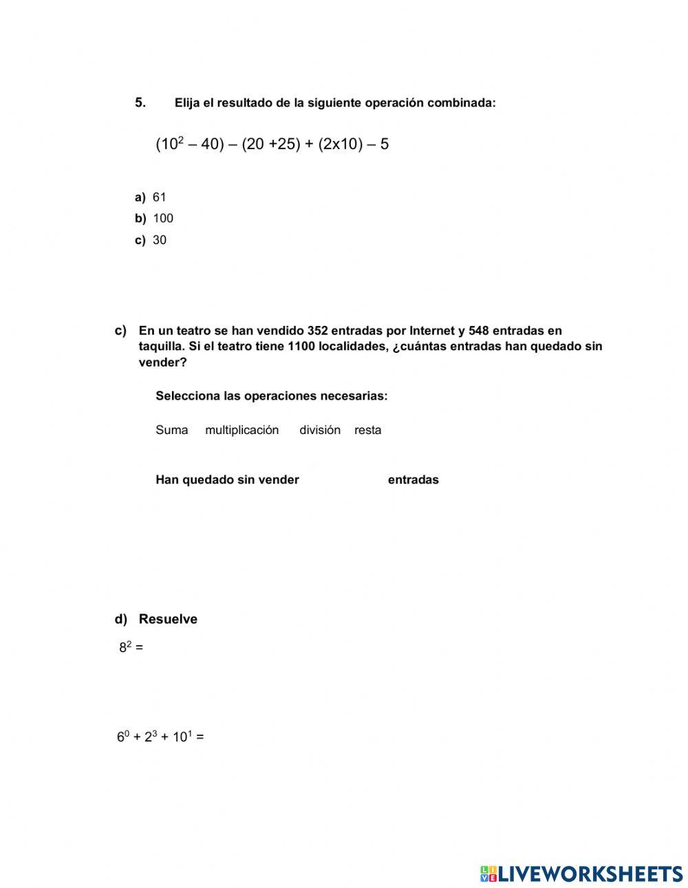 Primer Parcial 6to AC Matemática