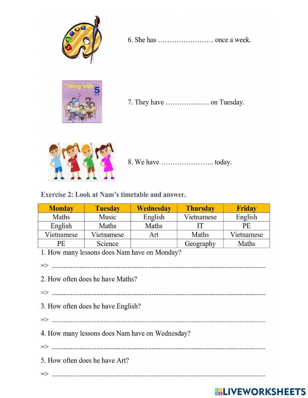 G5-U6-How many lessons do you have today?