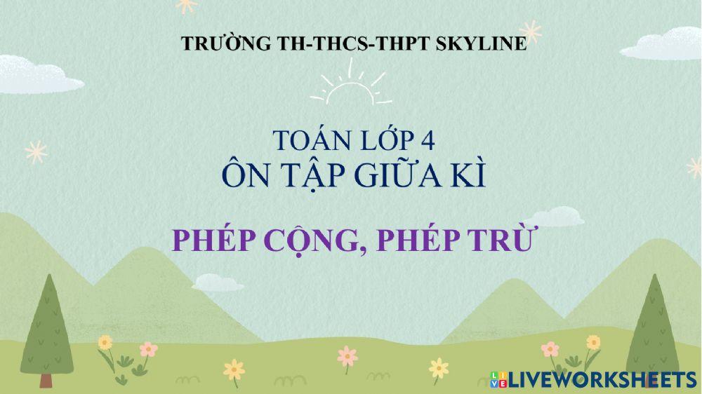 Ôn tập phép cộng, phép trừ