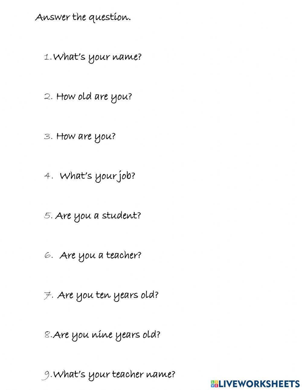 starter 3 online exercise for Live Worksheets