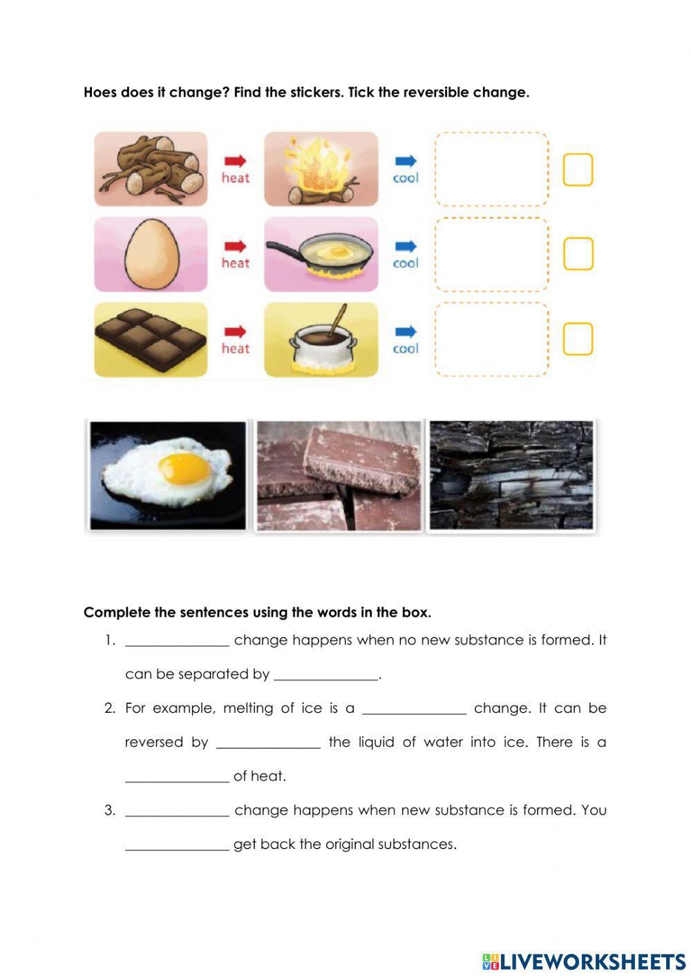 Reversible change and irreversible change worksheet live 46 off