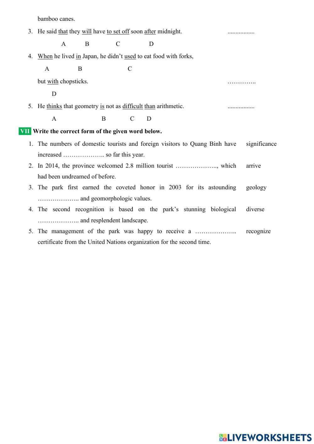 English 9 big4 unit 5 vocabulary and grammar