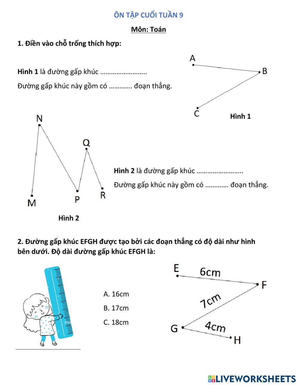 Phiếu ôn tập cuối tuần 9
