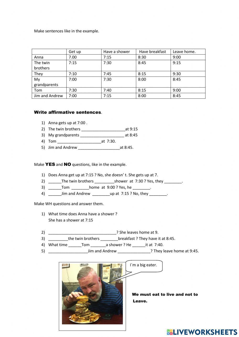 Everyday activities- Repeated actions in the Simple Present .