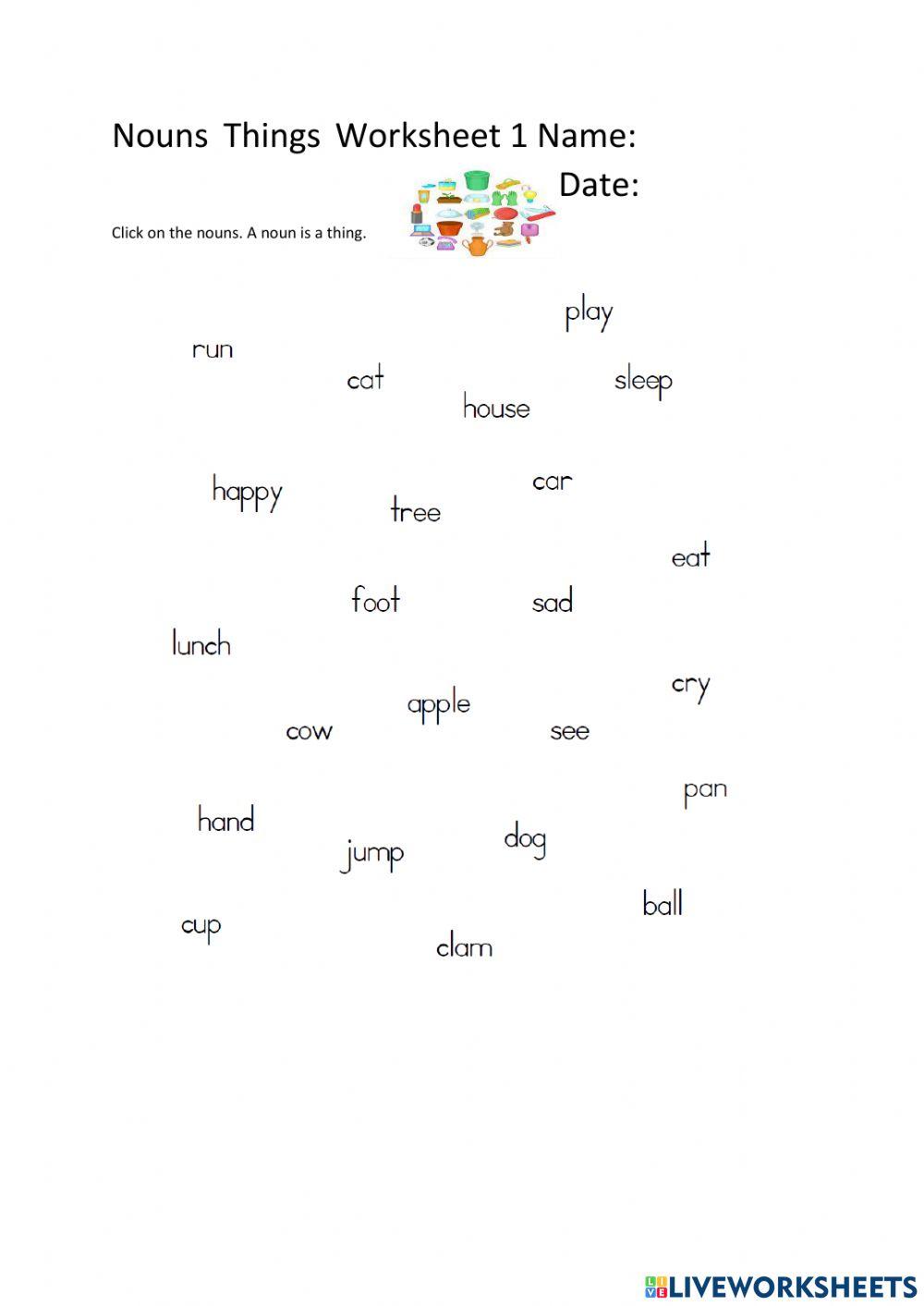 Nouns Worksheet 1