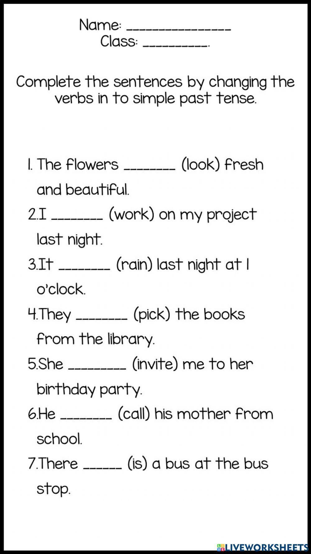 Simple past with regular verbs