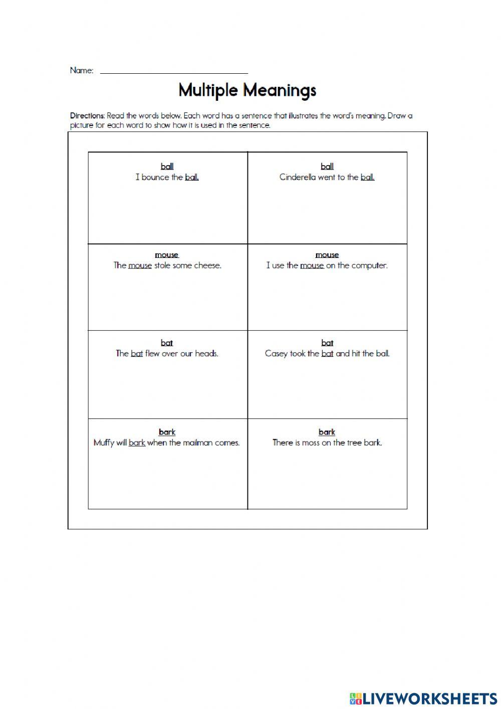 Plural Nouns Worksheet 1