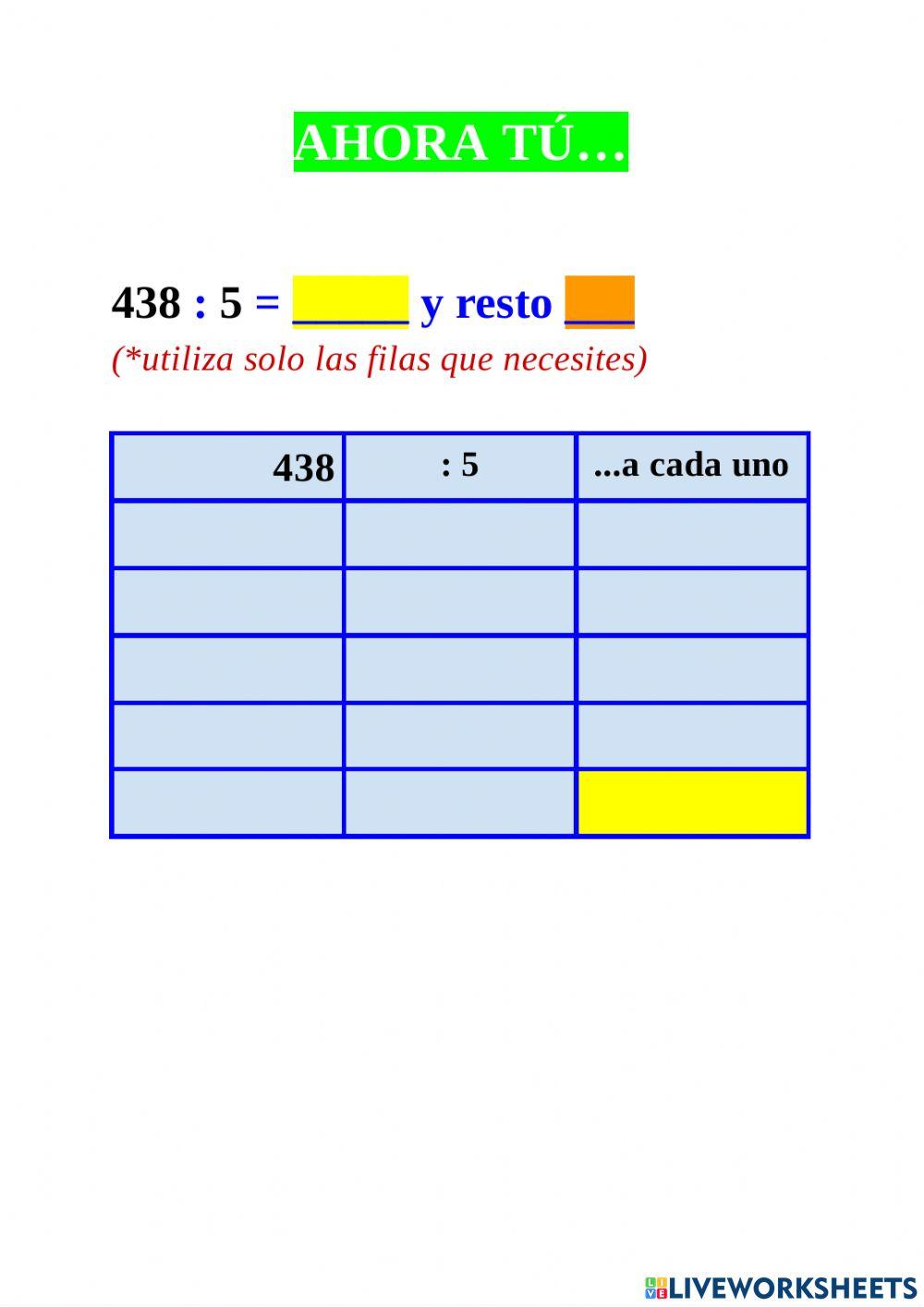 Divisiones de una cifra