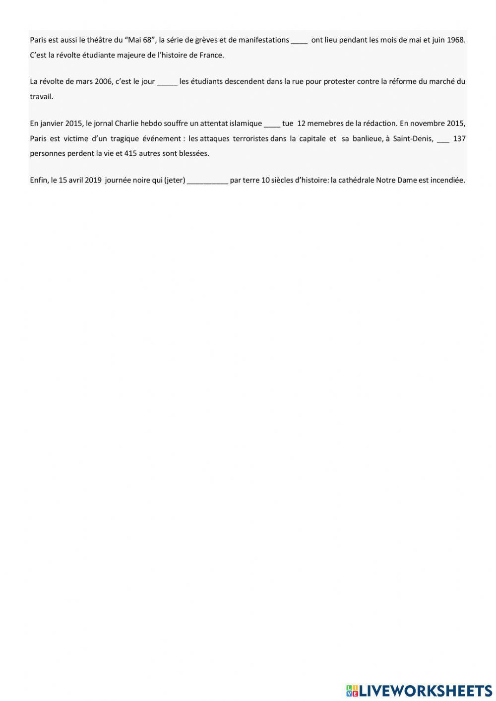 Petite histoire de Paris avec les relatifs