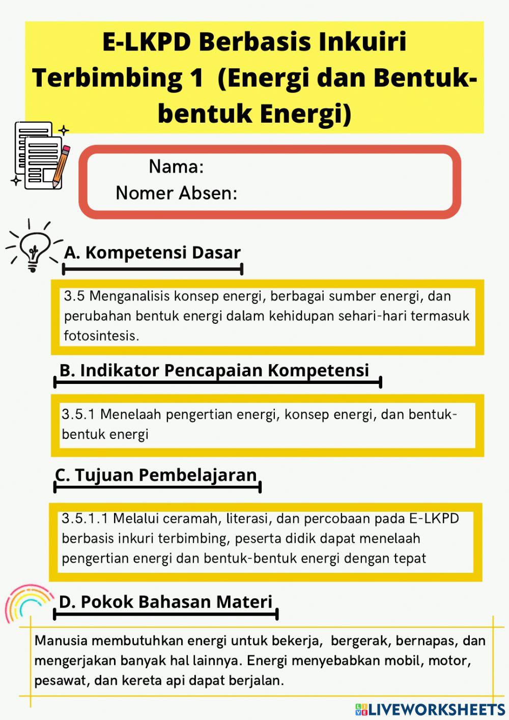 E-LKPD Berbasis Inkuiri Terbimbing