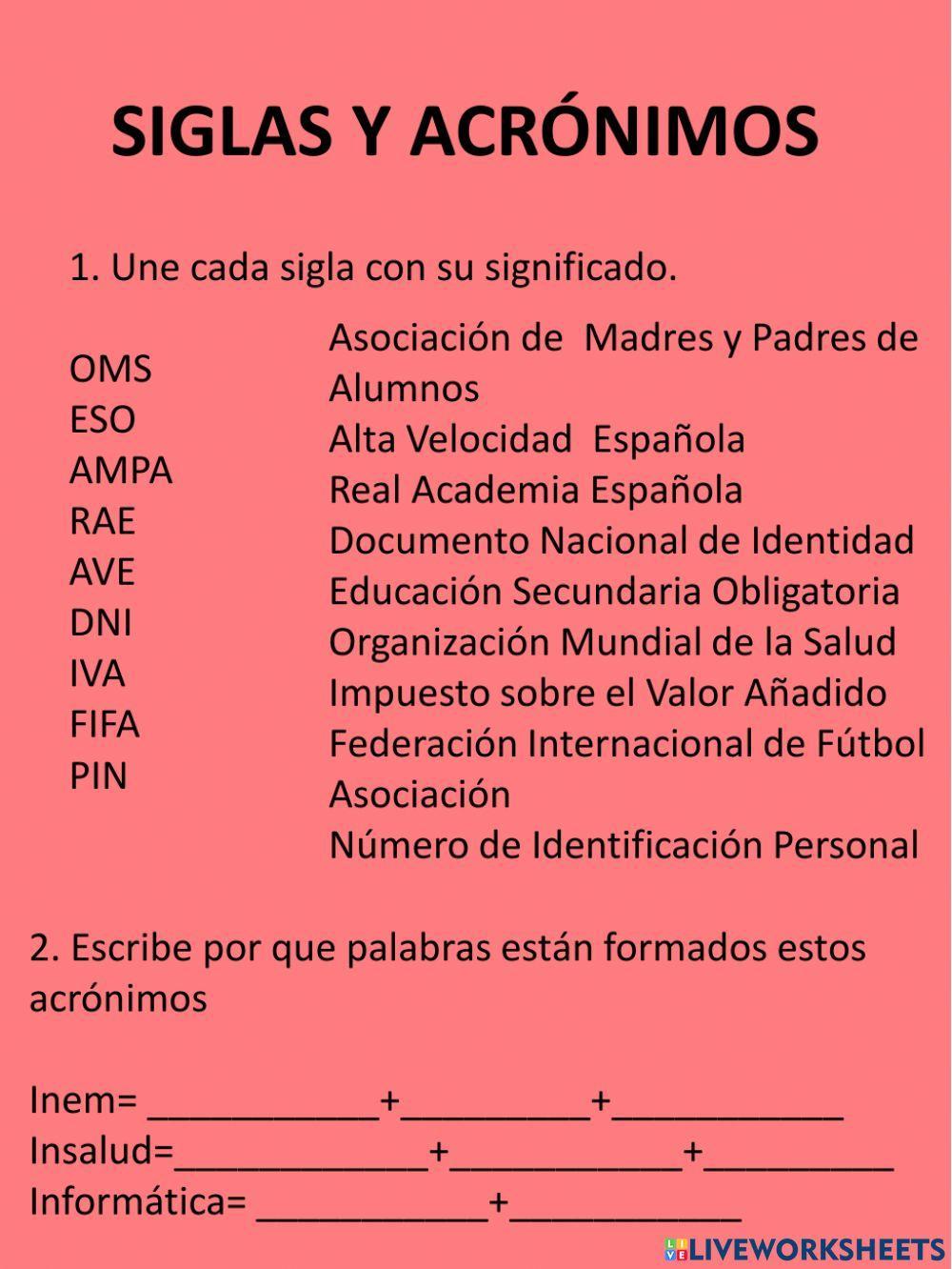 Siglas y Acrónimos