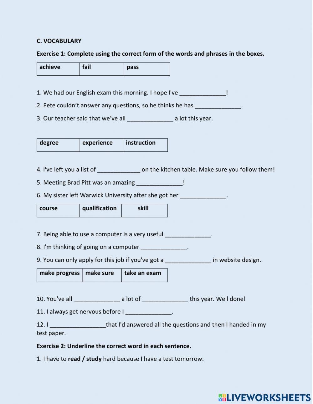 ED6-CONSOLIDATION U4-Vocabulary