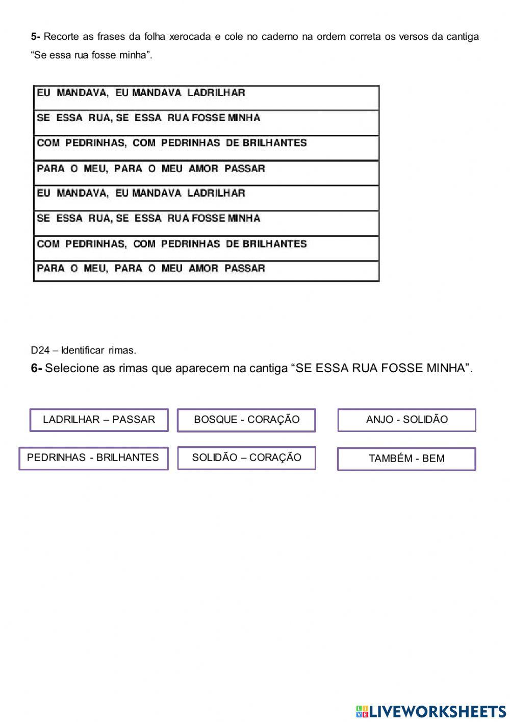 Intervenção Pedagógica - Língua Portuguesa
