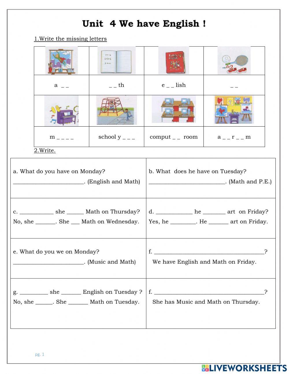 Grade 4 activity for 4 | Live Worksheets