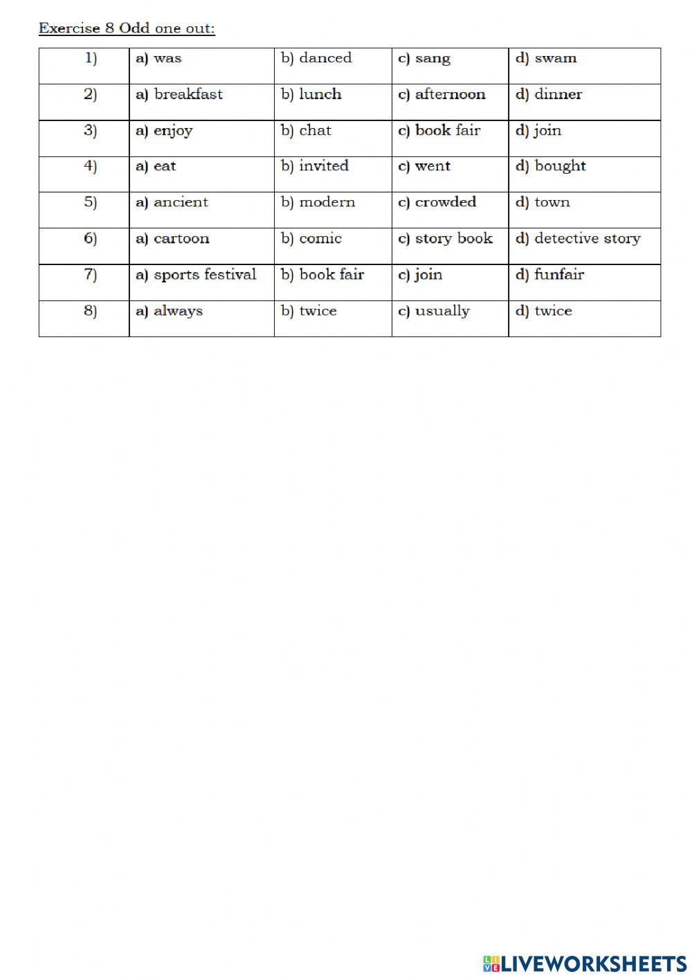 Tieng Anh 5 - Exercises Unit 4