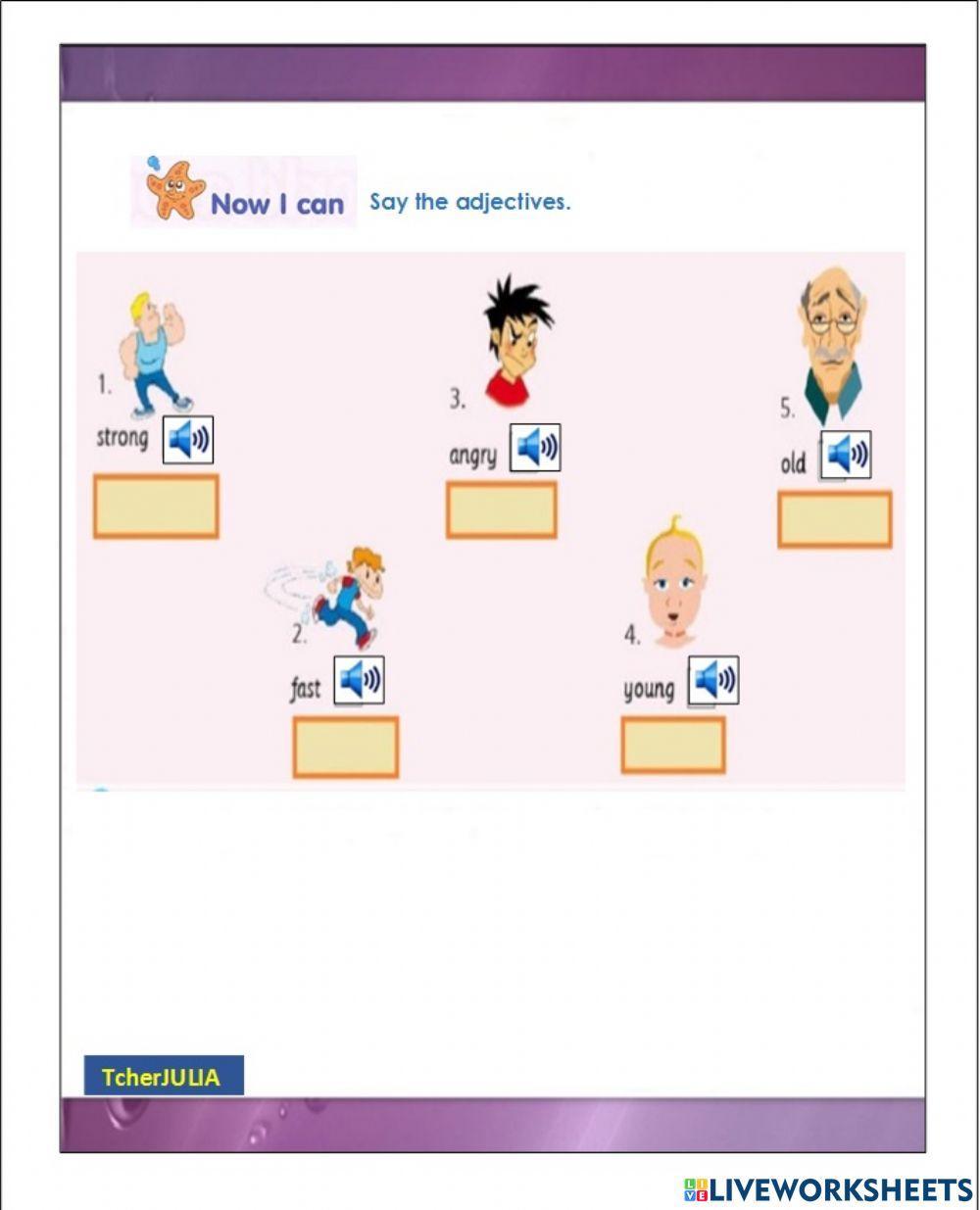 Y3 M10 WBp 83 Now I can say the adjectives Listening and Speaking ...