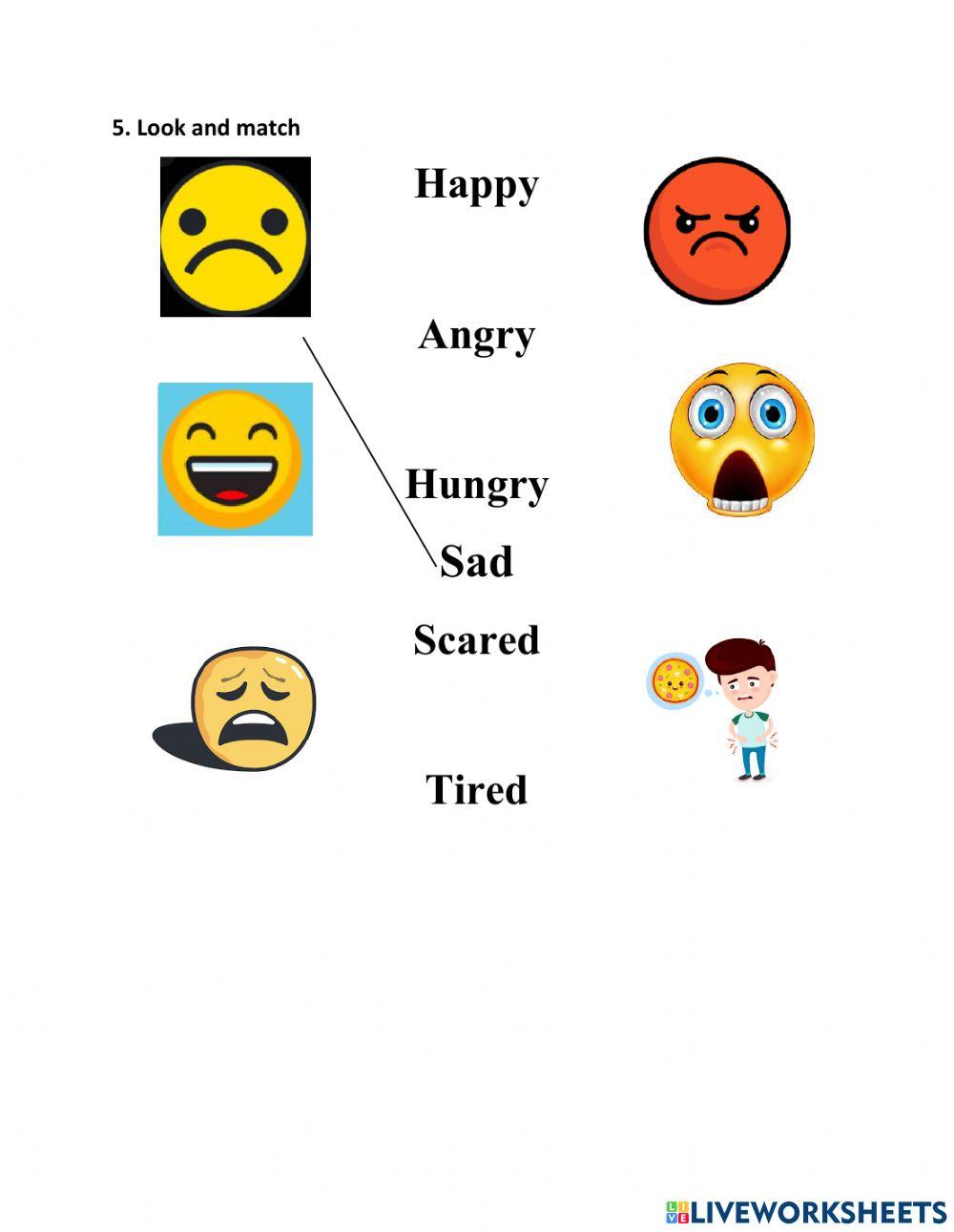 Match the feeling with words