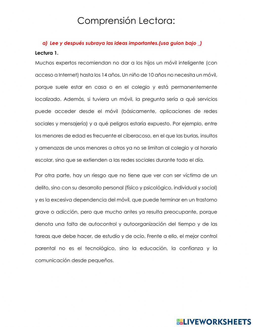 Comprensión Lectora