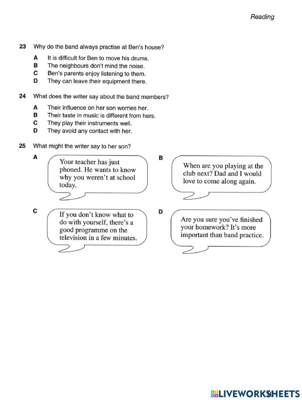 PET 6 Sample Test 1 - Reading & Use of English