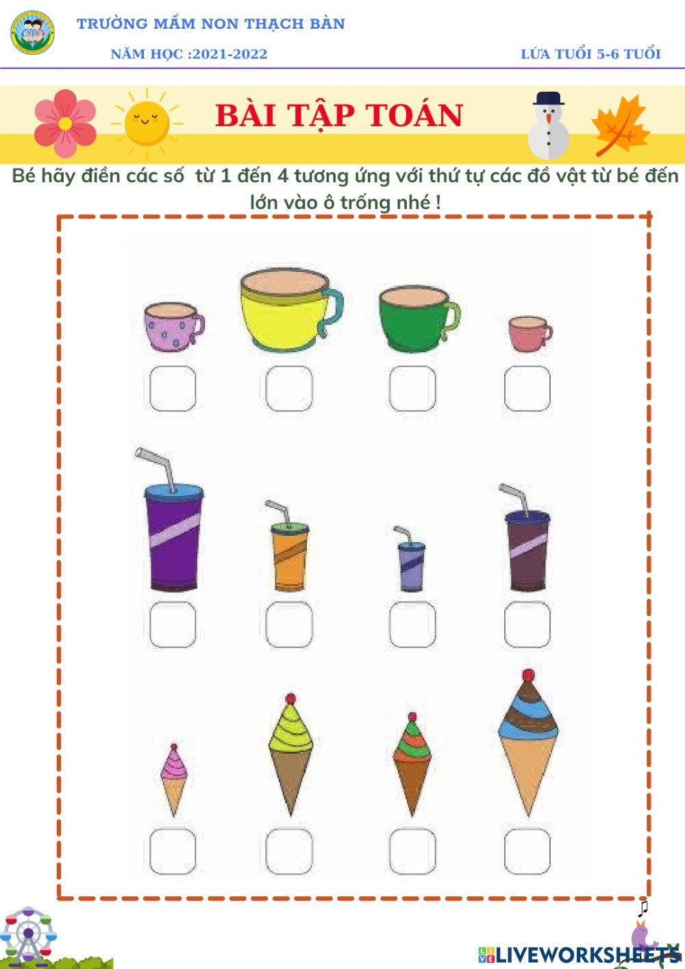 BT TOÁN online exercise for Live Worksheets