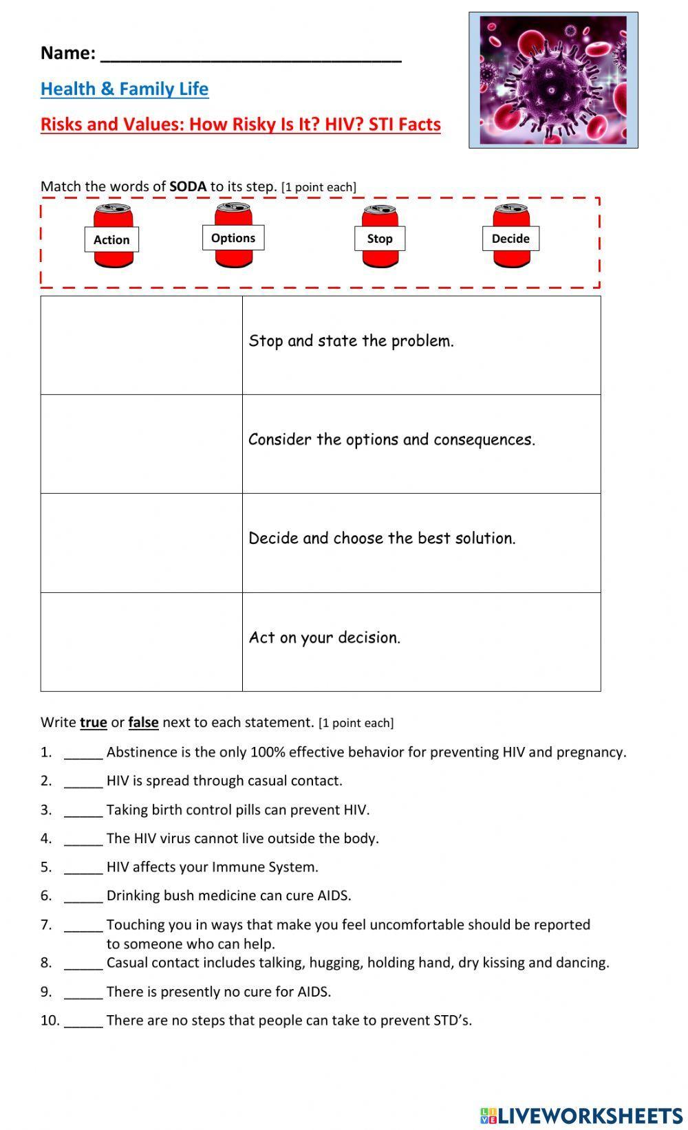 Risks and Value… | Free Interactive Worksheets | 1611488