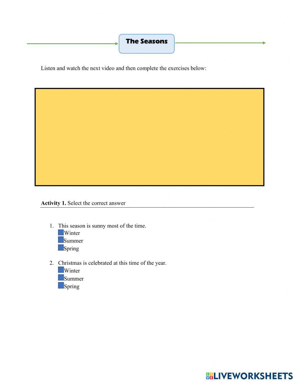 The Seasons - listening Actividy