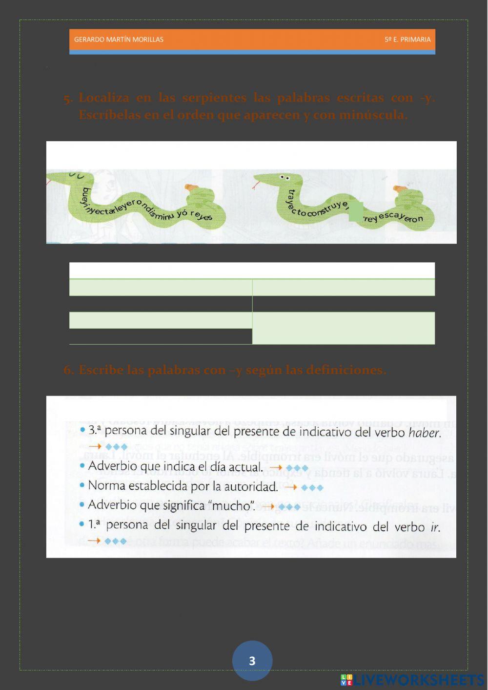 Taller de ortografía. Ficha 6.